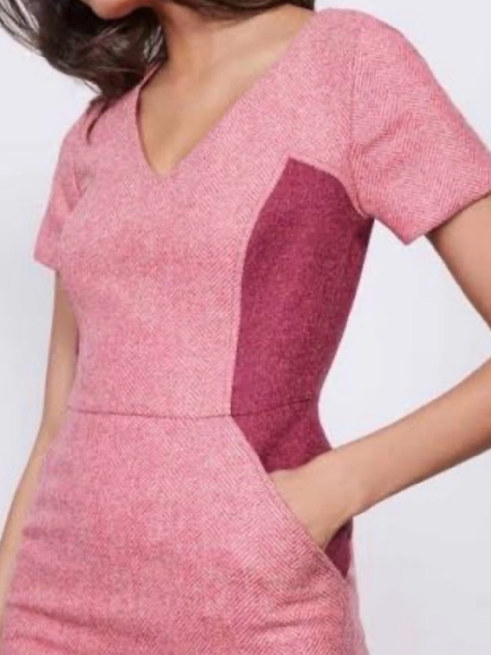 Boden Rose-Pink Midi Tweed Sheath Dress - Picture 4 of 5